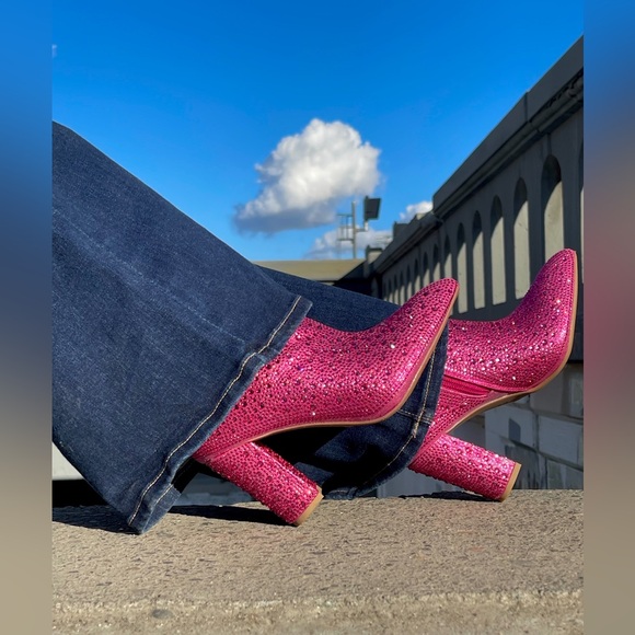 Pink Ankle Boots - Picture 2 of 2